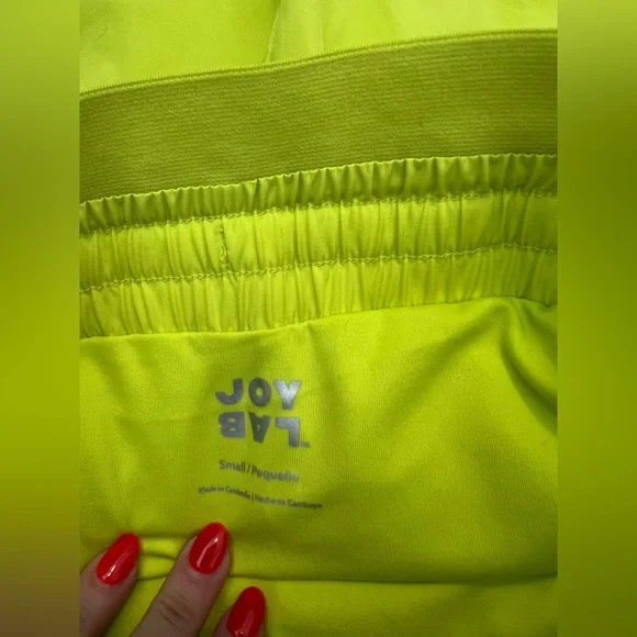 Boylan Women's Neon Lime Drawstring Pleated Athletic Shorts - Picture 4 of 4